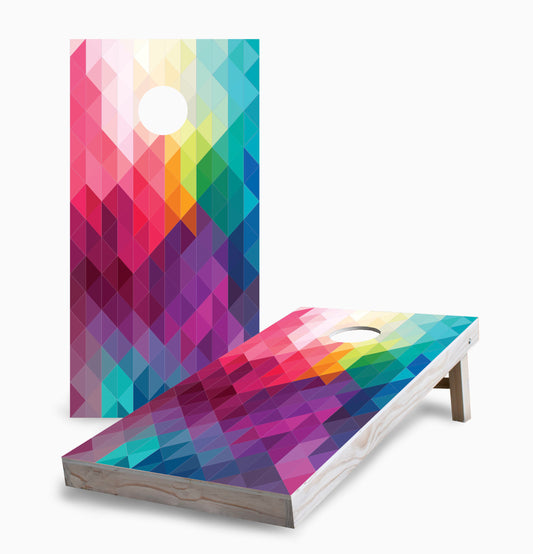 Rainbow Mosaic Cornhole Boards