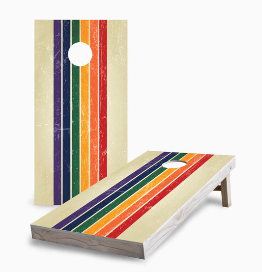 Retro Rainbow Cornhole Boards