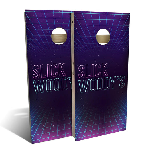 80s Neon Logo Cornhole Boards