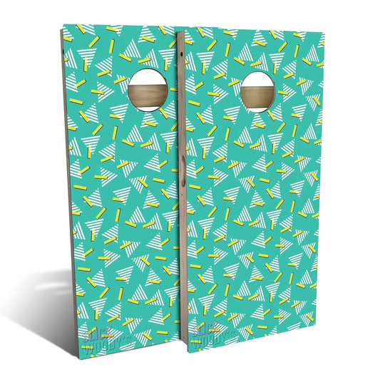 80s Teal Cornhole Boards