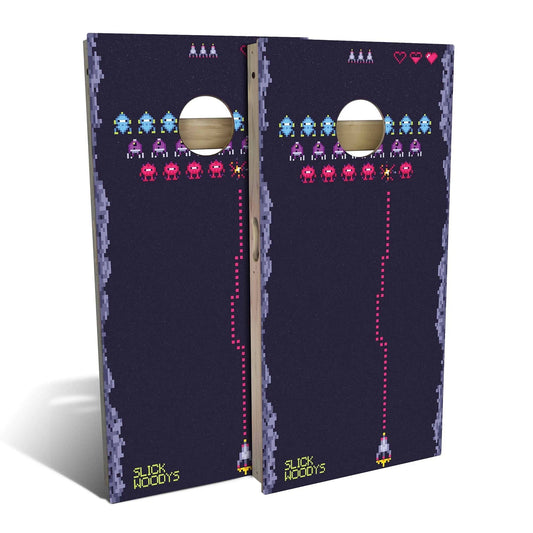 Retro Space Fighter Cornhole Boards