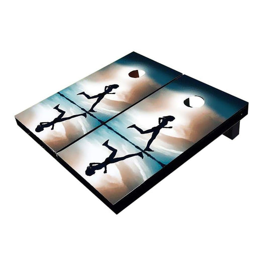 Girl Running On The Beach Cornhole Boards