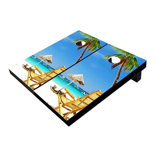 Beach Chair Near Umbrella All-Weather Cornhole Boards