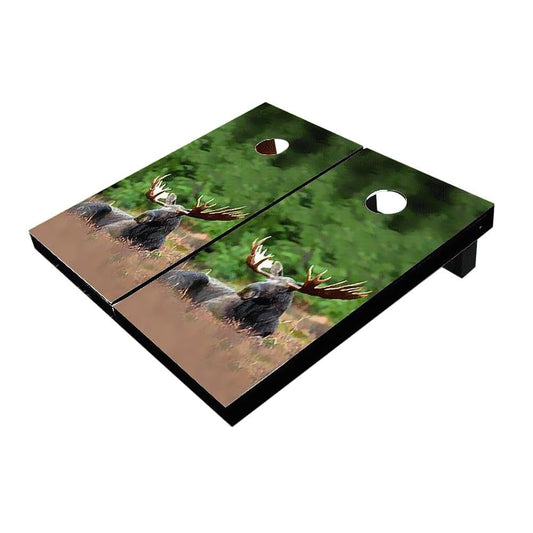 Moose In Grass Cornhole Boards