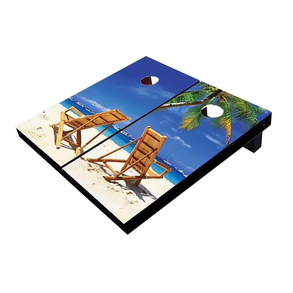 Beach Chairs Facing Each Other Cornhole Boards