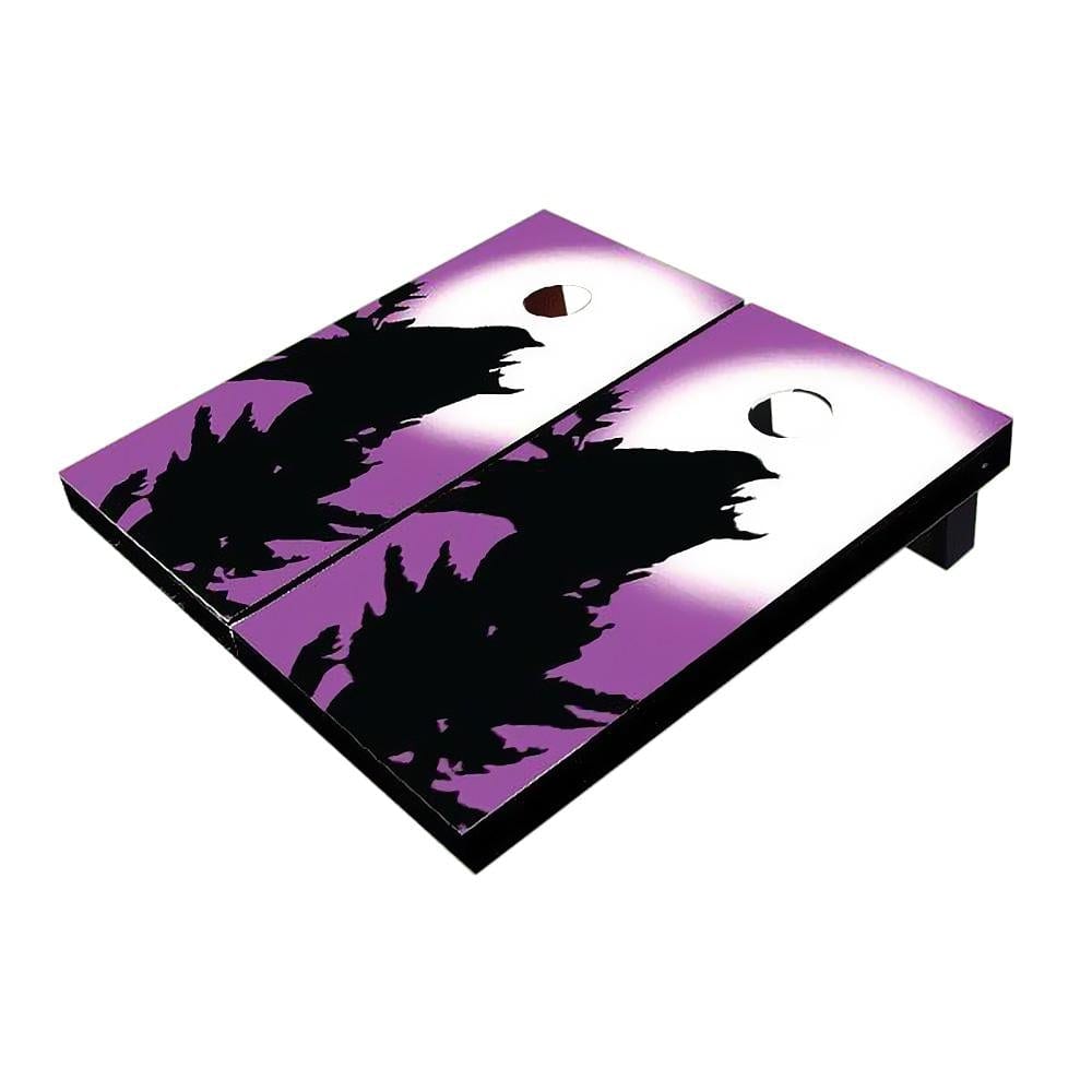 Raven on a Tree Purple Cornhole Boards