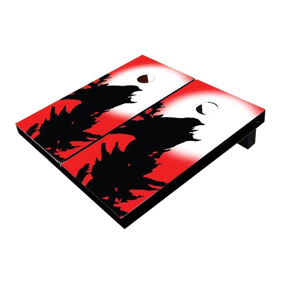 Raven on a Tree Red Cornhole Boards