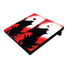 Raven on a Tree Red Cornhole Boards
