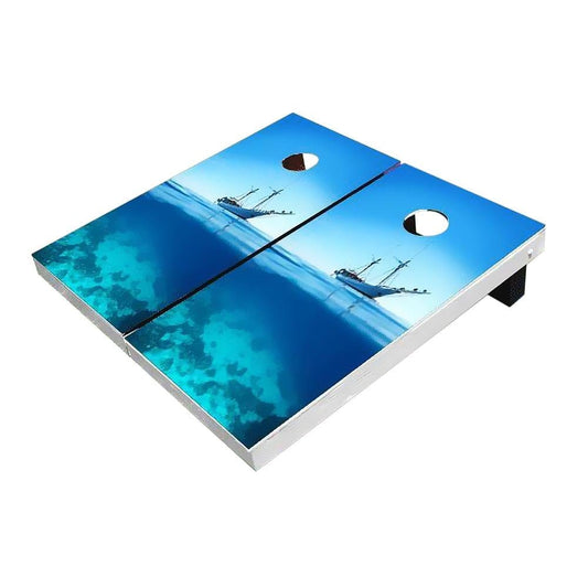 Ship Empty Ocean Cornhole Boards