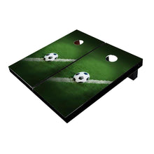 Soccer Ball On Field Cornhole Boards
