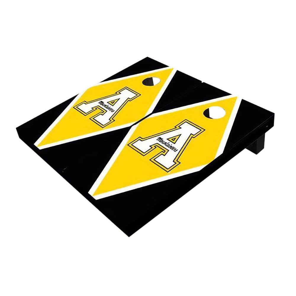 Appalachian State Yellow And Black Diamond Cornhole Boards