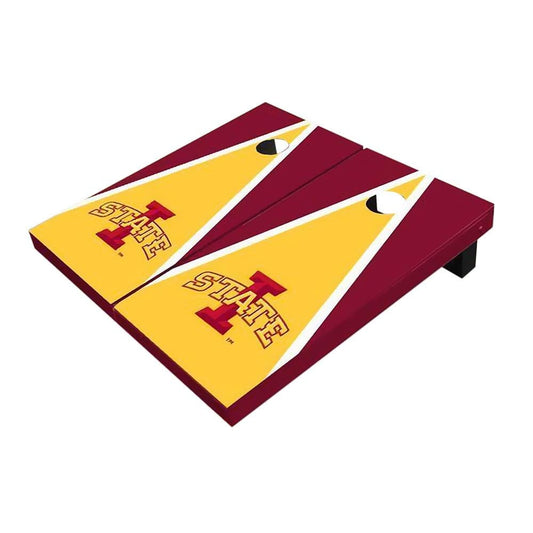 Iowa State Yellow And Red Triangle Cornhole Boards