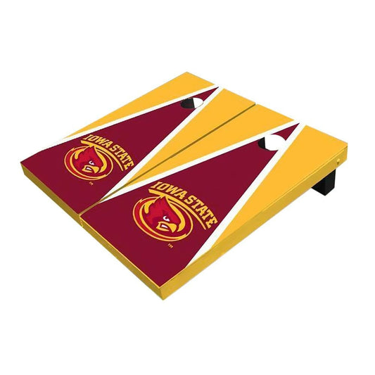 Iowa State Cyclone Red And Yellow Triangle Cornhole Boards