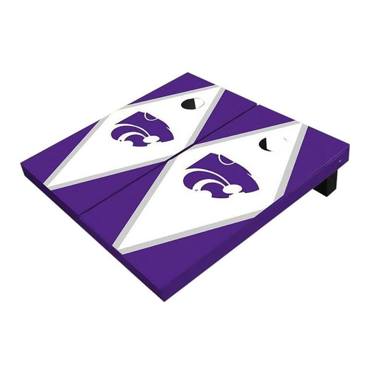 Kansas State Wildcats White And Purple Diamond All-Weather Cornhole Boards