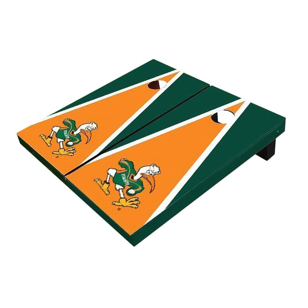 Miami Orange And Green Triangle Cornhole Boards