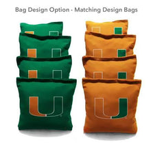 Miami Orange And Green team logo cornhole

