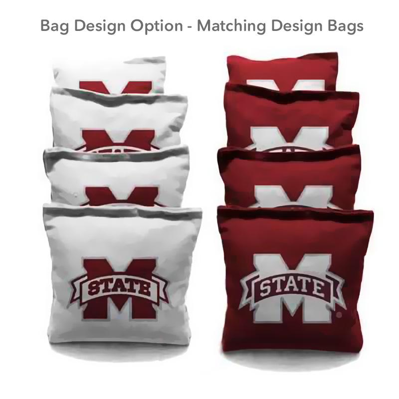 Mississippi State Bulldog White team logo cornhole