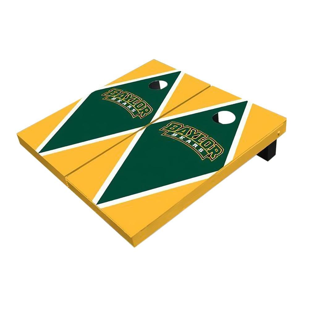 Baylor Arch Hunter Green And Yellow Diamond Cornhole Boards