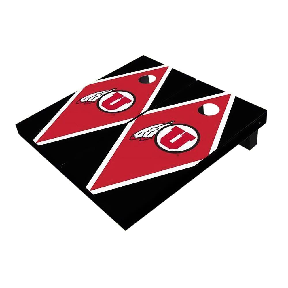 Utah Red And Black Diamond Cornhole Boards