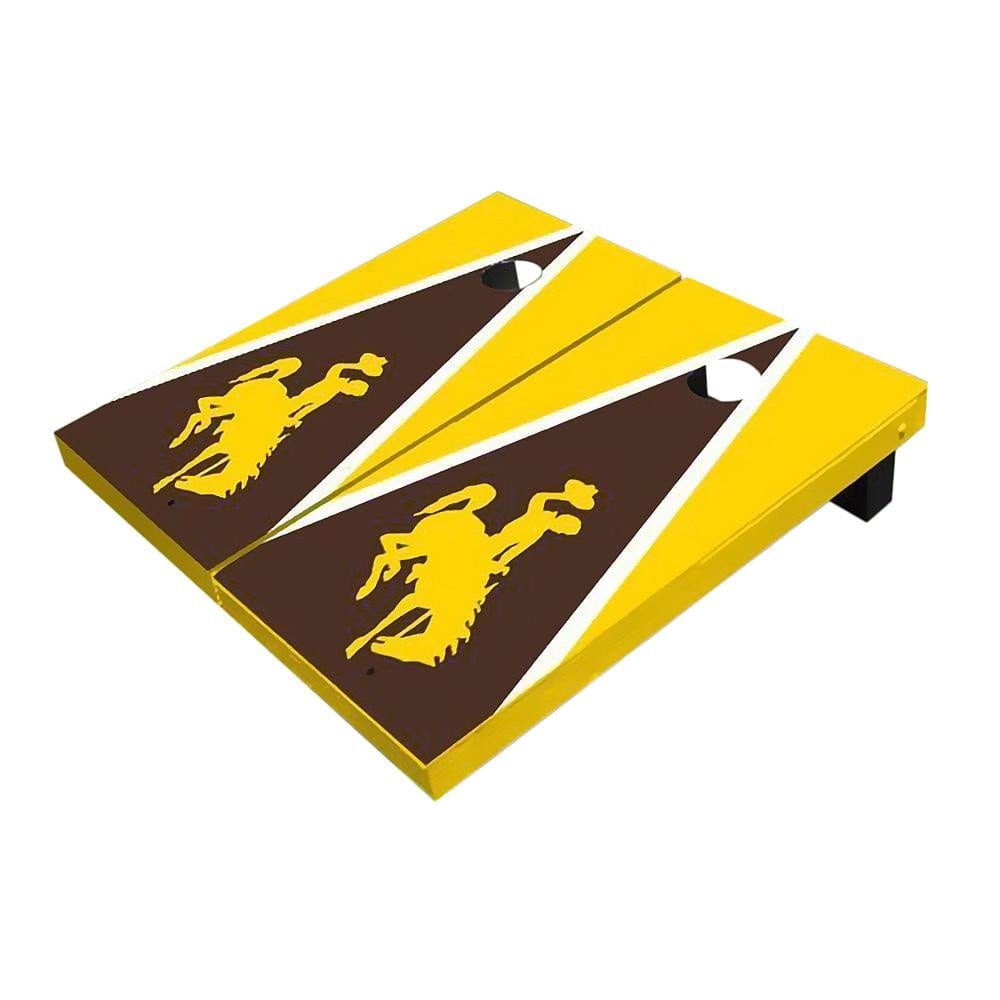 Wyoming Cowboys Brown And Gold Triangle Cornhole Boards