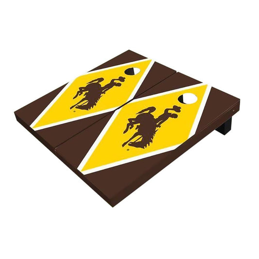 Wyoming Cowboys Gold And Brown Diamond All-Weather Cornhole Boards