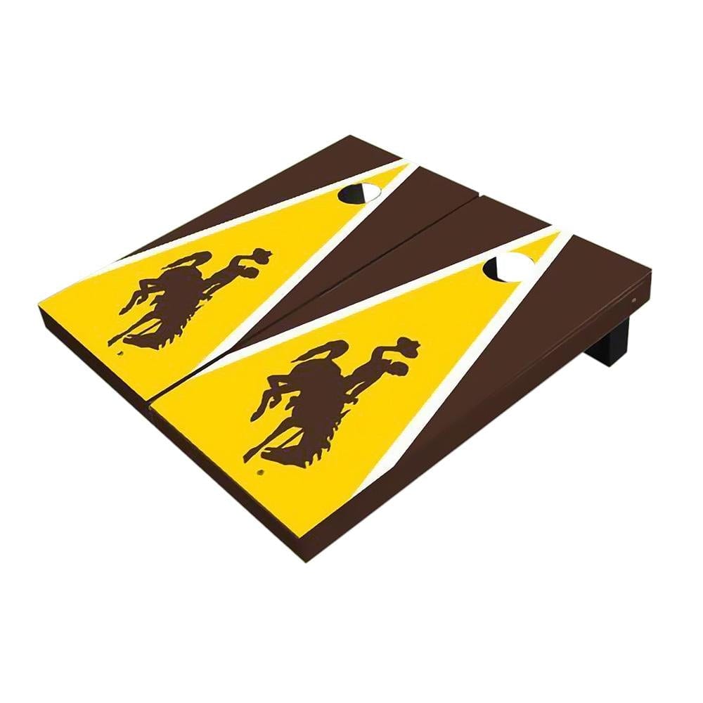 Wyoming Cowboys Gold And Brown Triangle Cornhole Boards