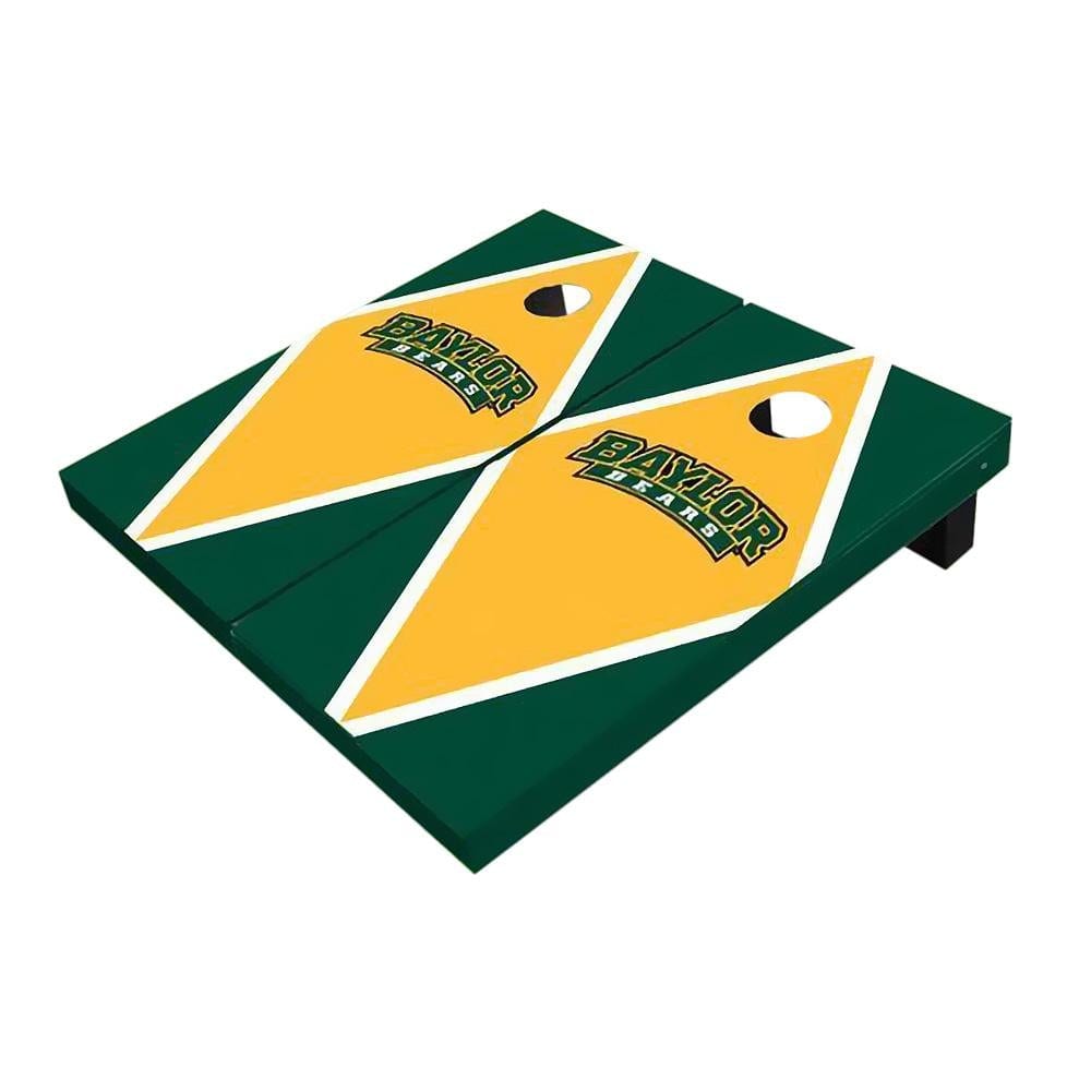 Baylor Arch Yellow And Hunter Green Diamond All-Weather Cornhole Boards