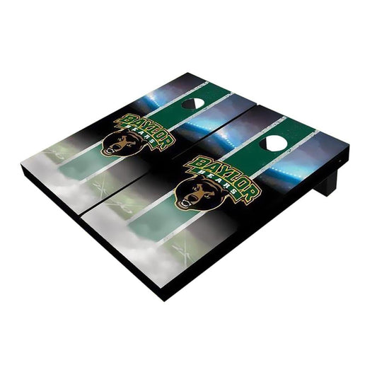 Baylor Bear Head Field Hunter Green Cornhole Boards