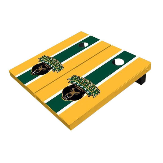 Baylor Bear Head Hunter Green And Yellow Cornhole Boards