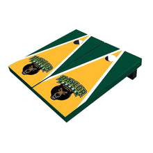 Baylor Bear Head Yellow And Hunter Green Triangle All-Weather Cornhole Boards
