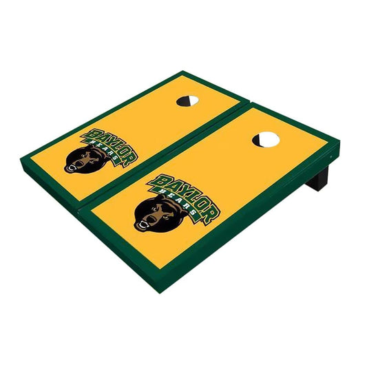 Baylor Bear Head Yellow Cornhole Boards
