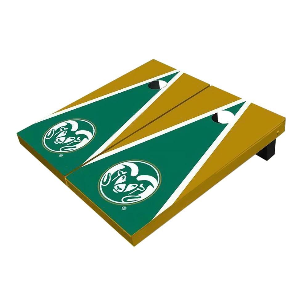Colorado State Rams Logo Green And Gold Triangle All-Weather Cornhole Boards