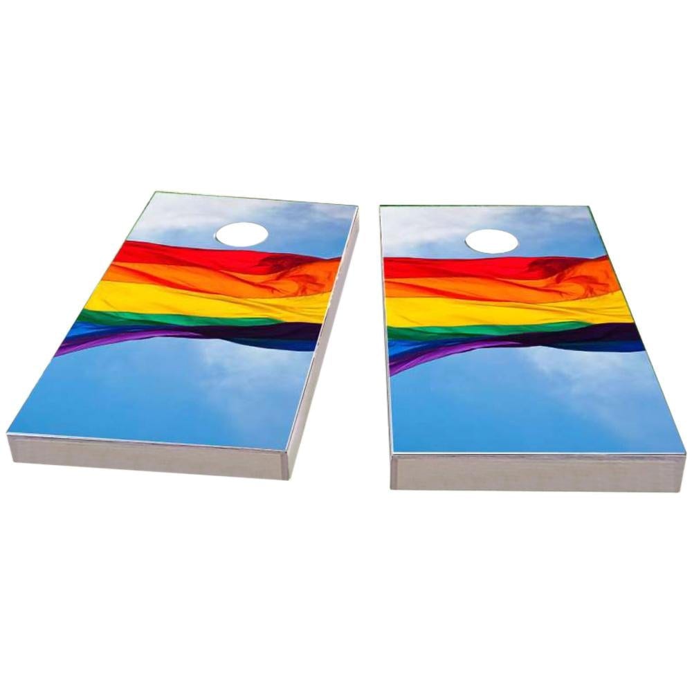 Gay Pride Rainbow Flag in the Sky Cornhole Boards