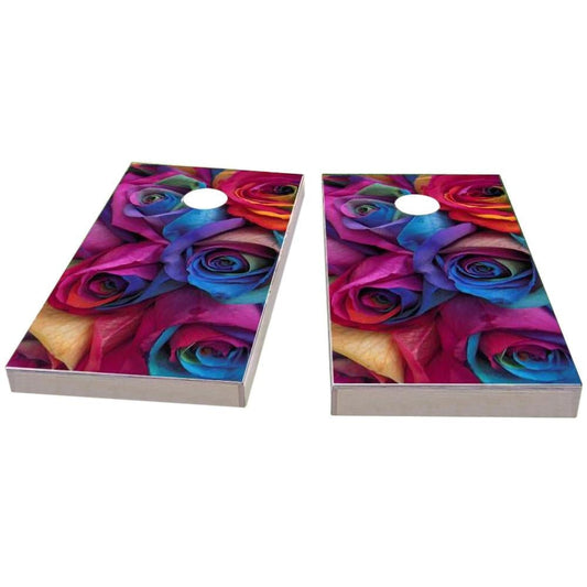 Gay Pride Rainbow Roses Cornhole Boards