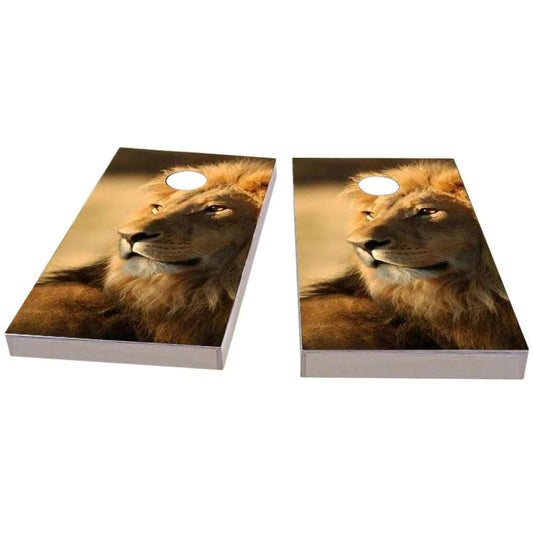 Laying Lion Cornhole Boards