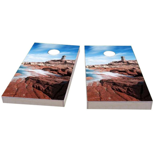 Lighthouse by the Sea Cornhole Boards
