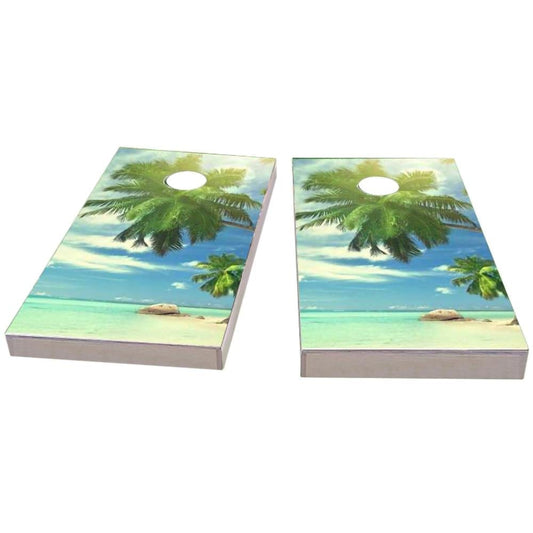 Palms Off The Beach on a Sunny Day Cornhole Boards