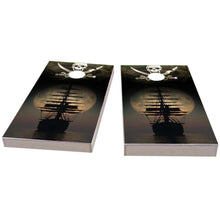 Pirate Ship on the Ocean In The Moonlight Cornhole Boards
