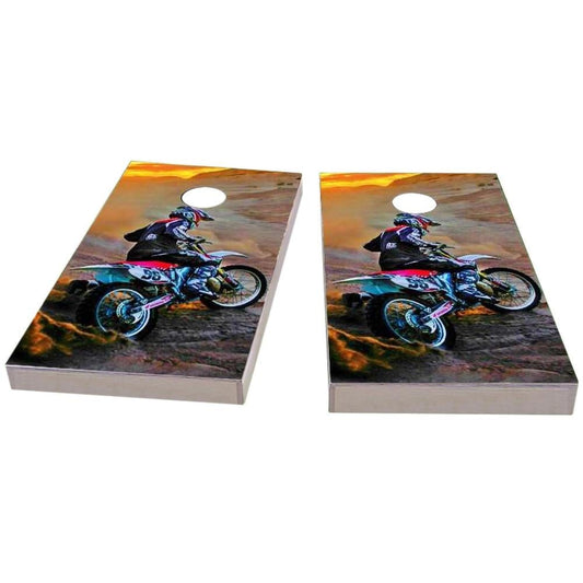 Riding Dirtbikes Cornhole Boards