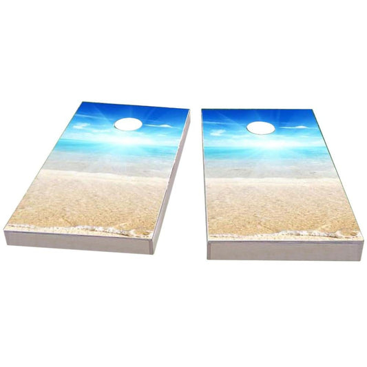 Sunny Day at the Beach Cornhole Boards