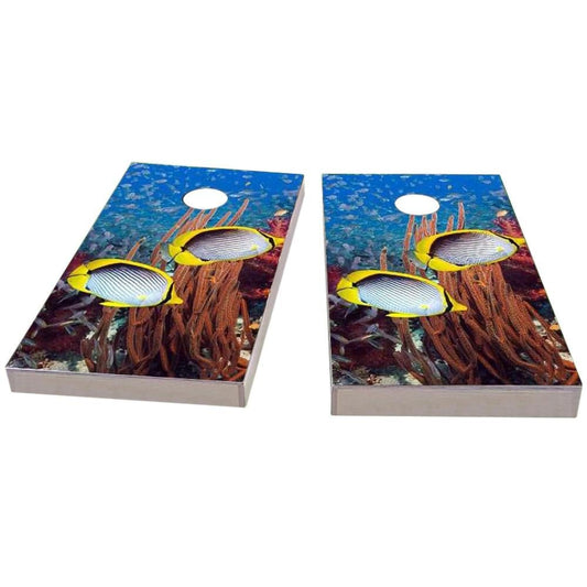 Tropical Fish Swimming Cornhole Boards