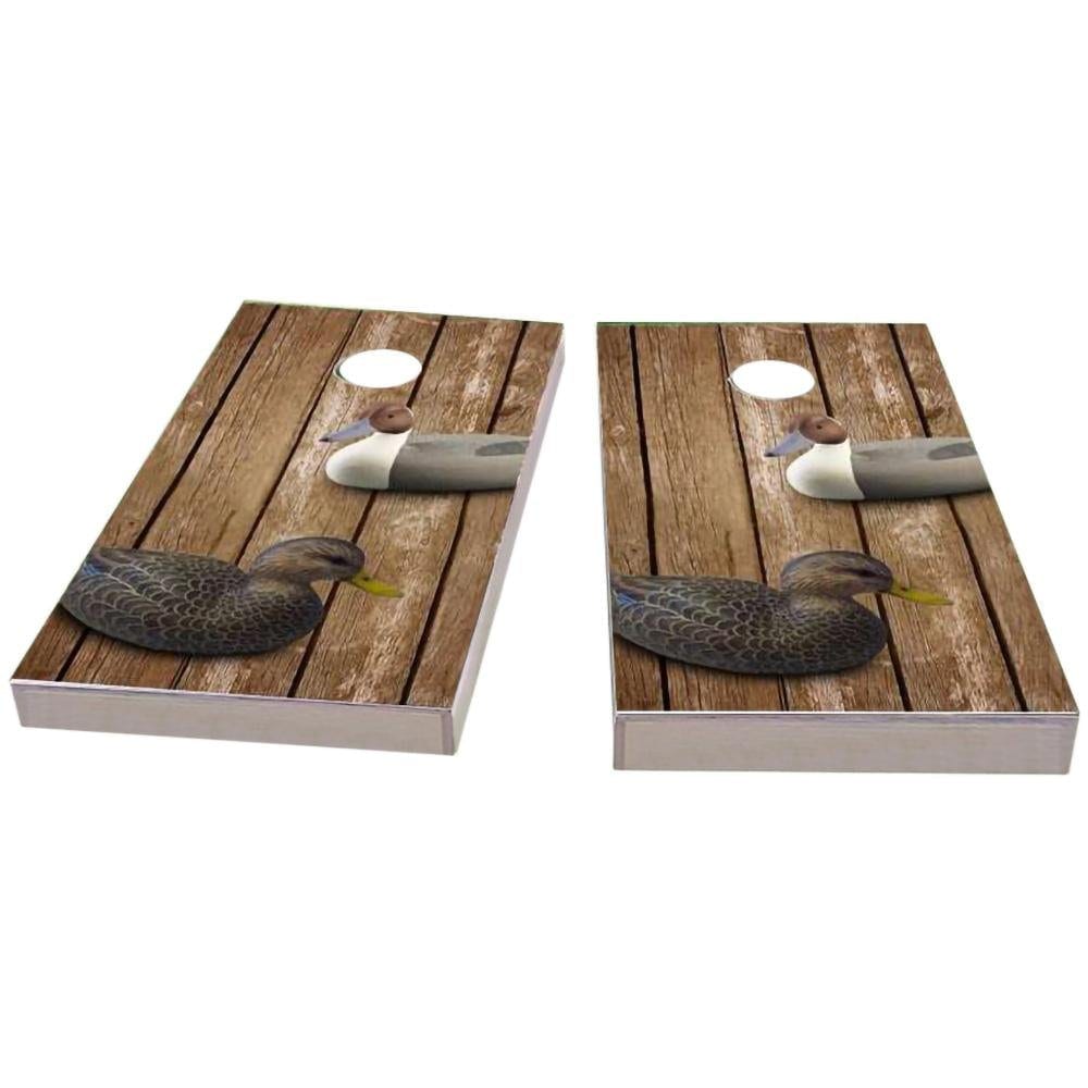 Wood Slat Duck Decoy Cornhole Boards