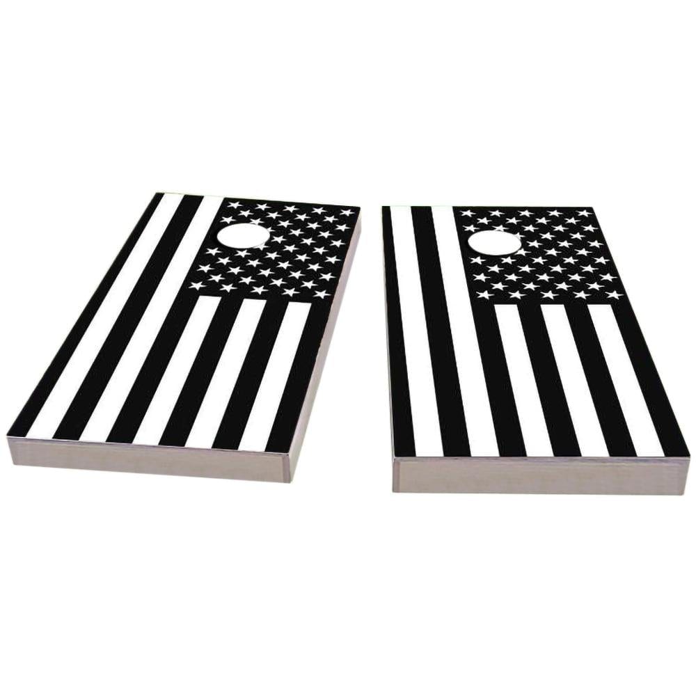 Black & White Flag Cornhole Boards