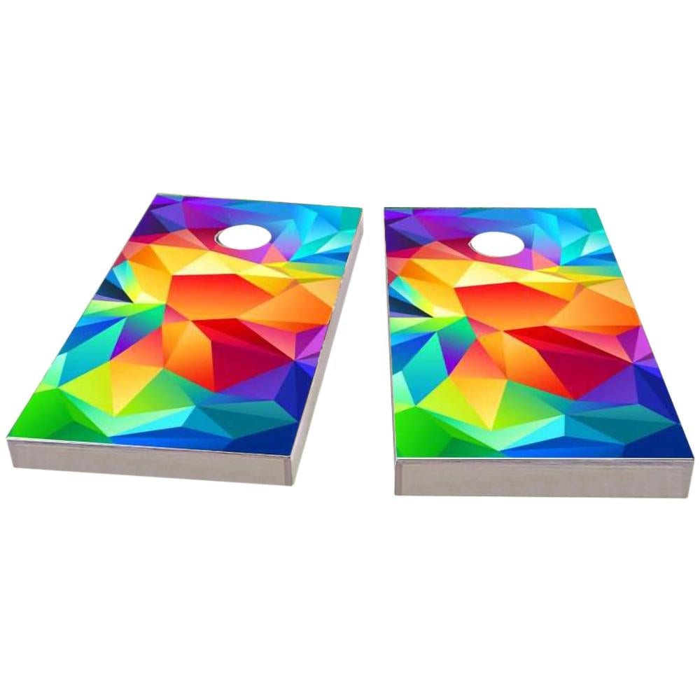 Bright Colored Flipped Prisms Cornhole Boards
