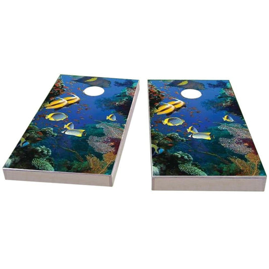 Coral Reef with Tropical Fish All-Weather Cornhole