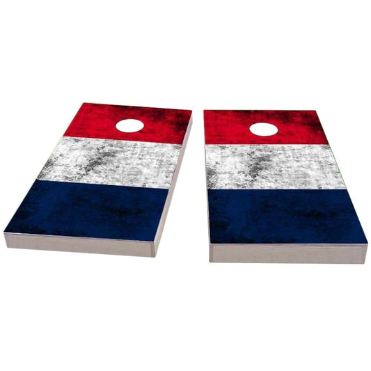 France Worn Flag Cornhole Boards