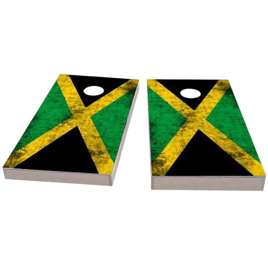 Jamaica Worn Flag Cornhole Boards