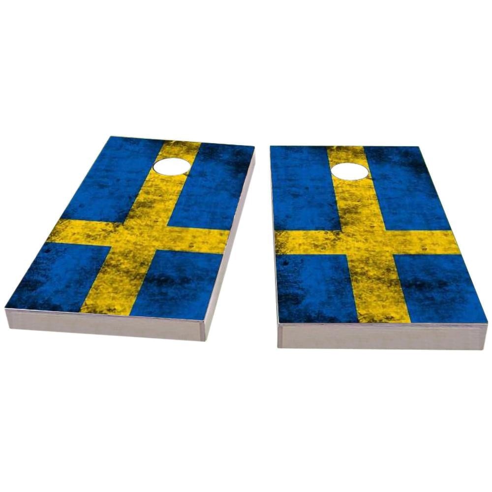 Sweden Worn Flag Cornhole Boards