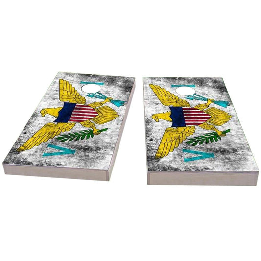 Virgin Islands Worn Flag Cornhole Boards