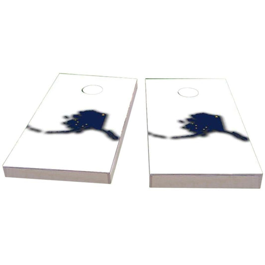 Alaska Outline (White) Cornhole Boards